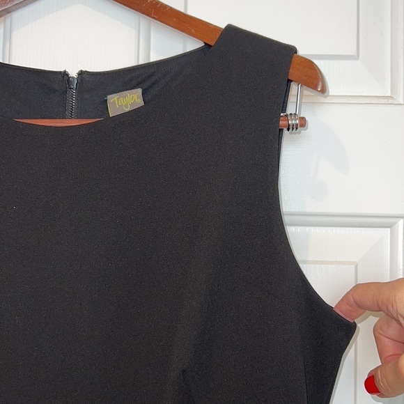 Taylor Sleeveless Fit and Flare LBD Dress with Ruffle Hem Size 10 Black - Picture 7 of 11